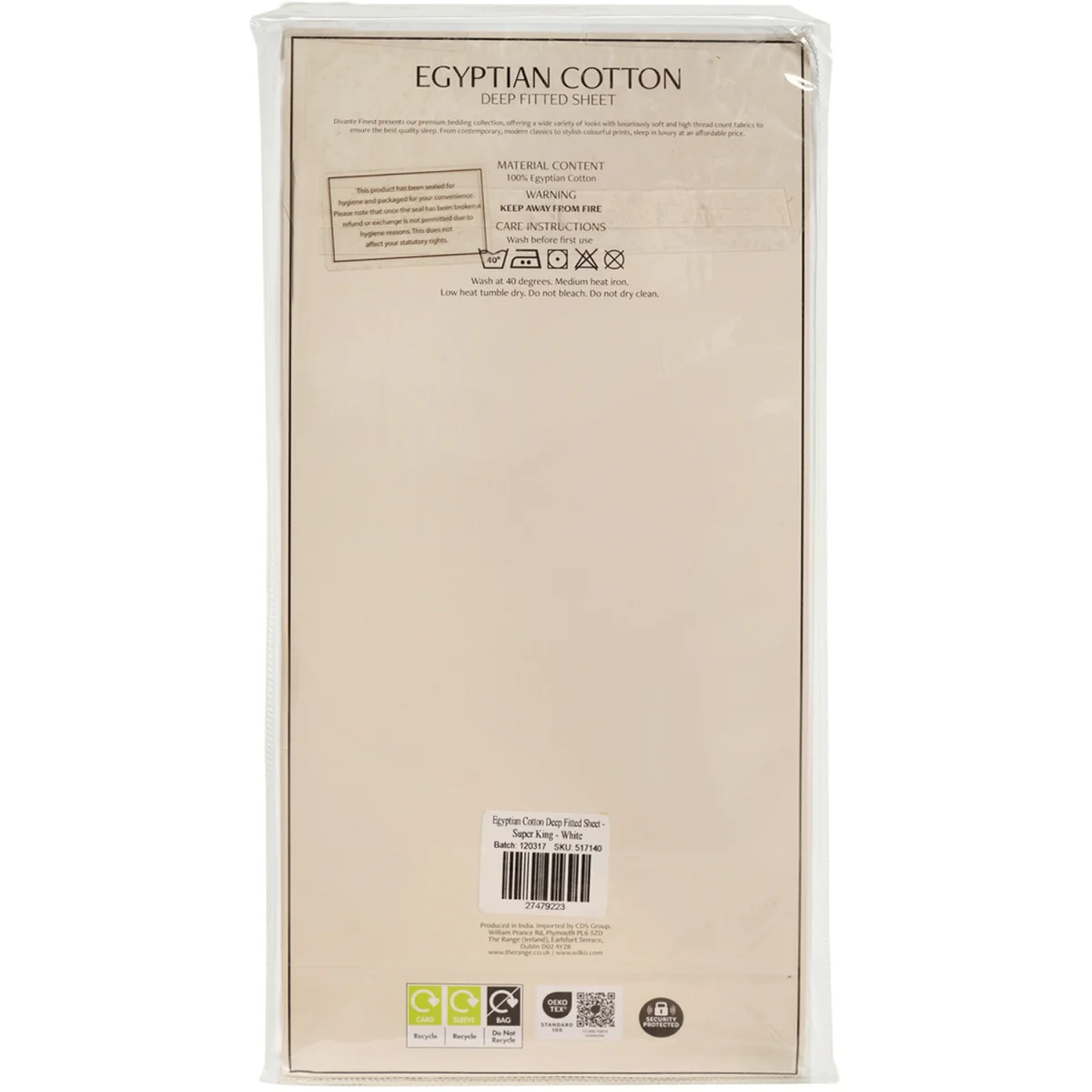 Egyptian Cotton Deep Fitted Bed Sheet - White / Superking – image 3