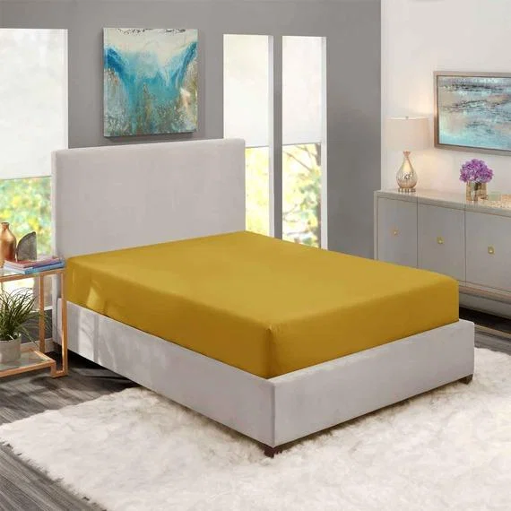 Premium Quality Fitted Sheet - ochre / 0.41kg