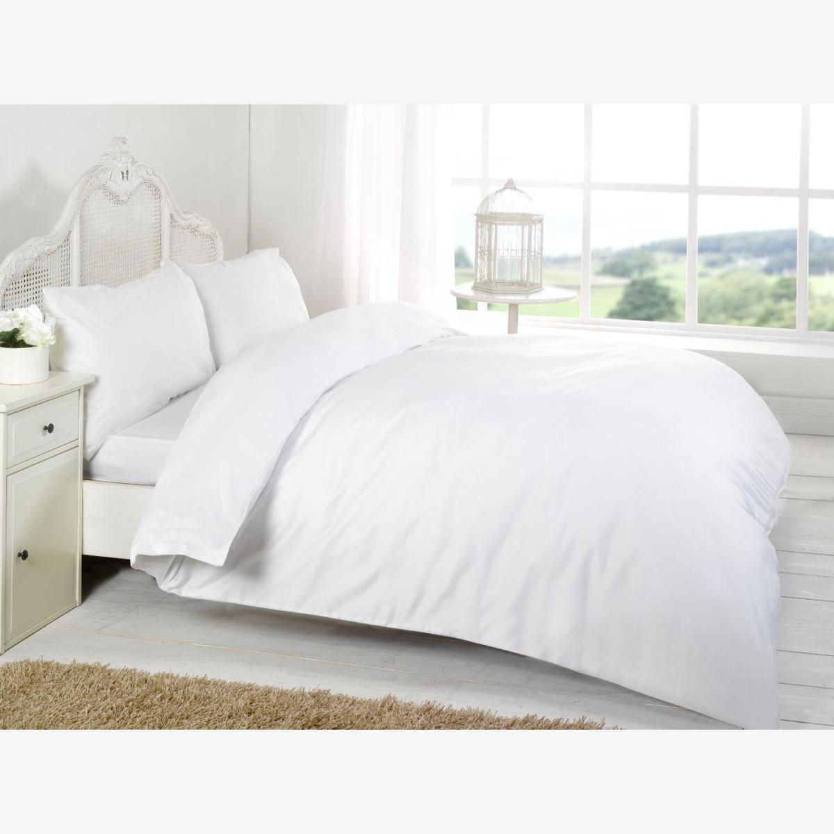 200 Thread Count 16" Fitted Sheet - White / King