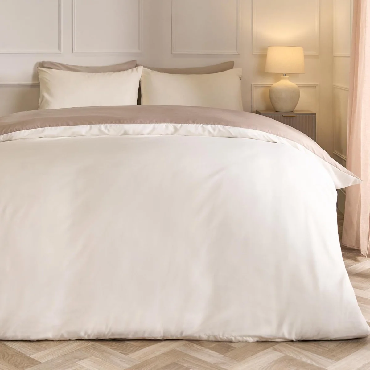 OHS Plain Dyed Fitted Sheet - Mink/Ivory / 200 or less / 0.82kg – image 3