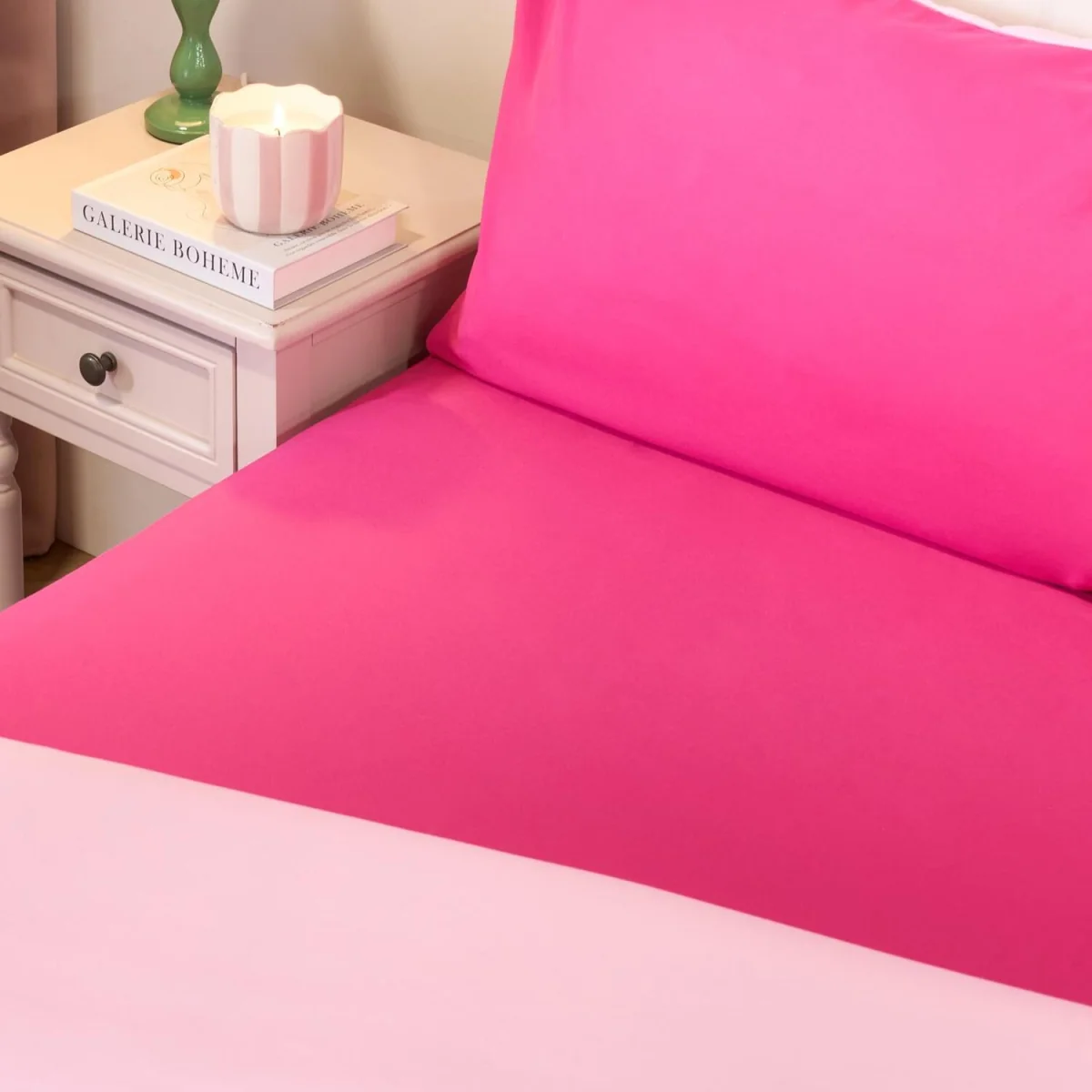 OHS Plain Dyed Fitted Sheet - Hot Pink / 200 or Less / Double – image 4