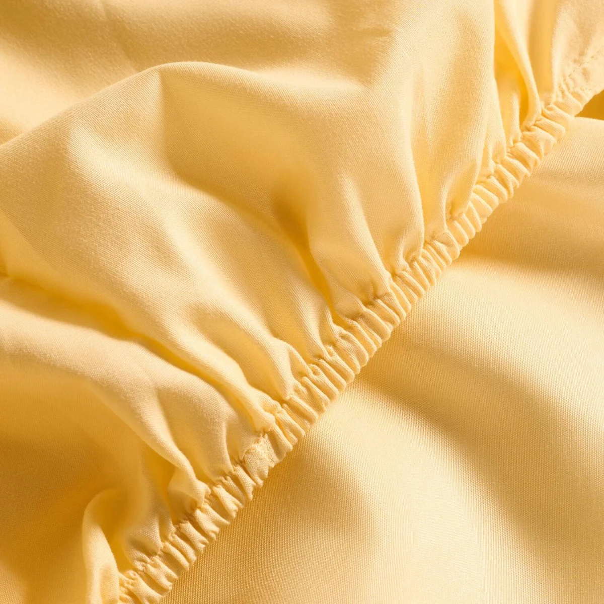 OHS Plain Dyed Microfibre Fitted Bed Sheet - Lemon / Double – image 4