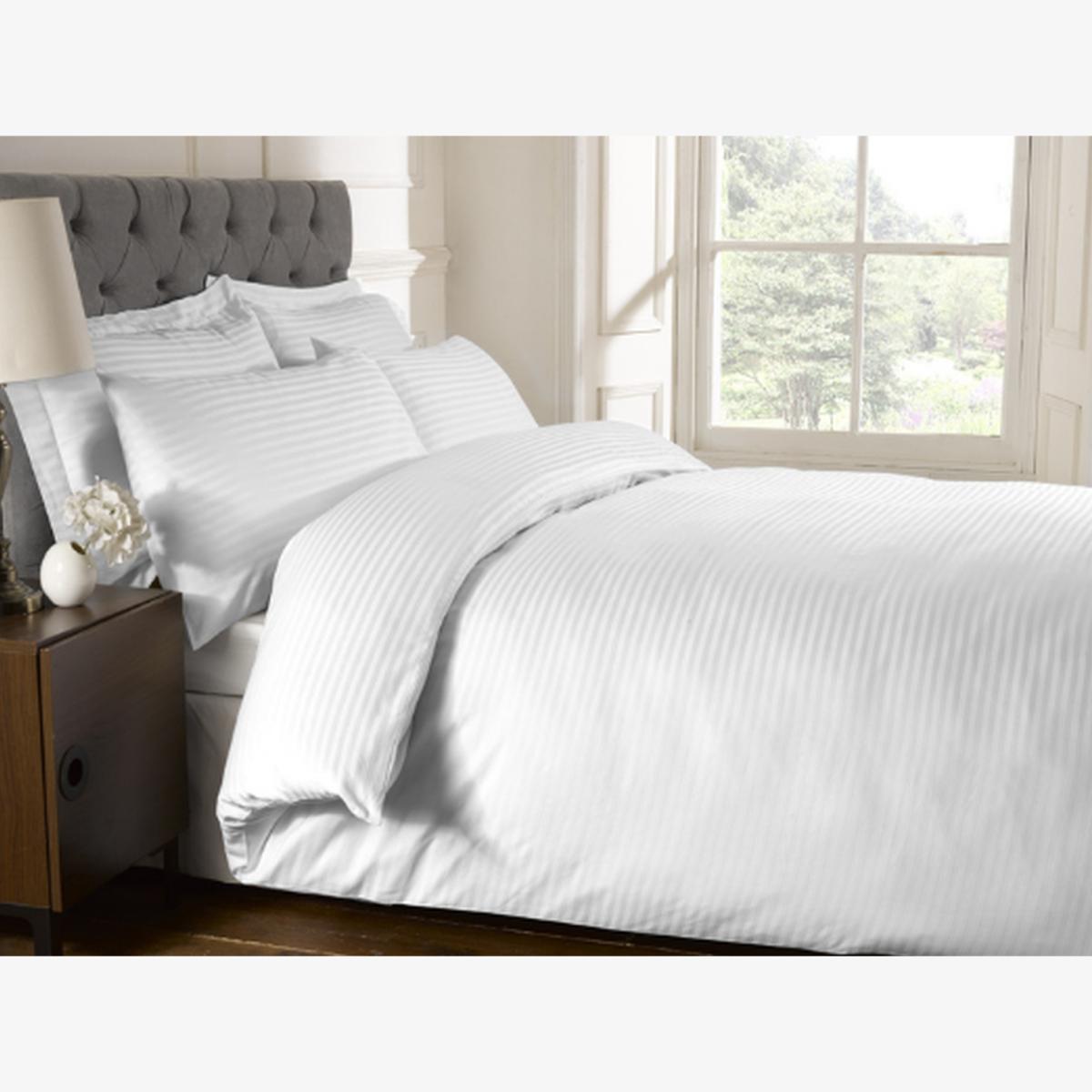 250TC Fitted Sheet - White / Double