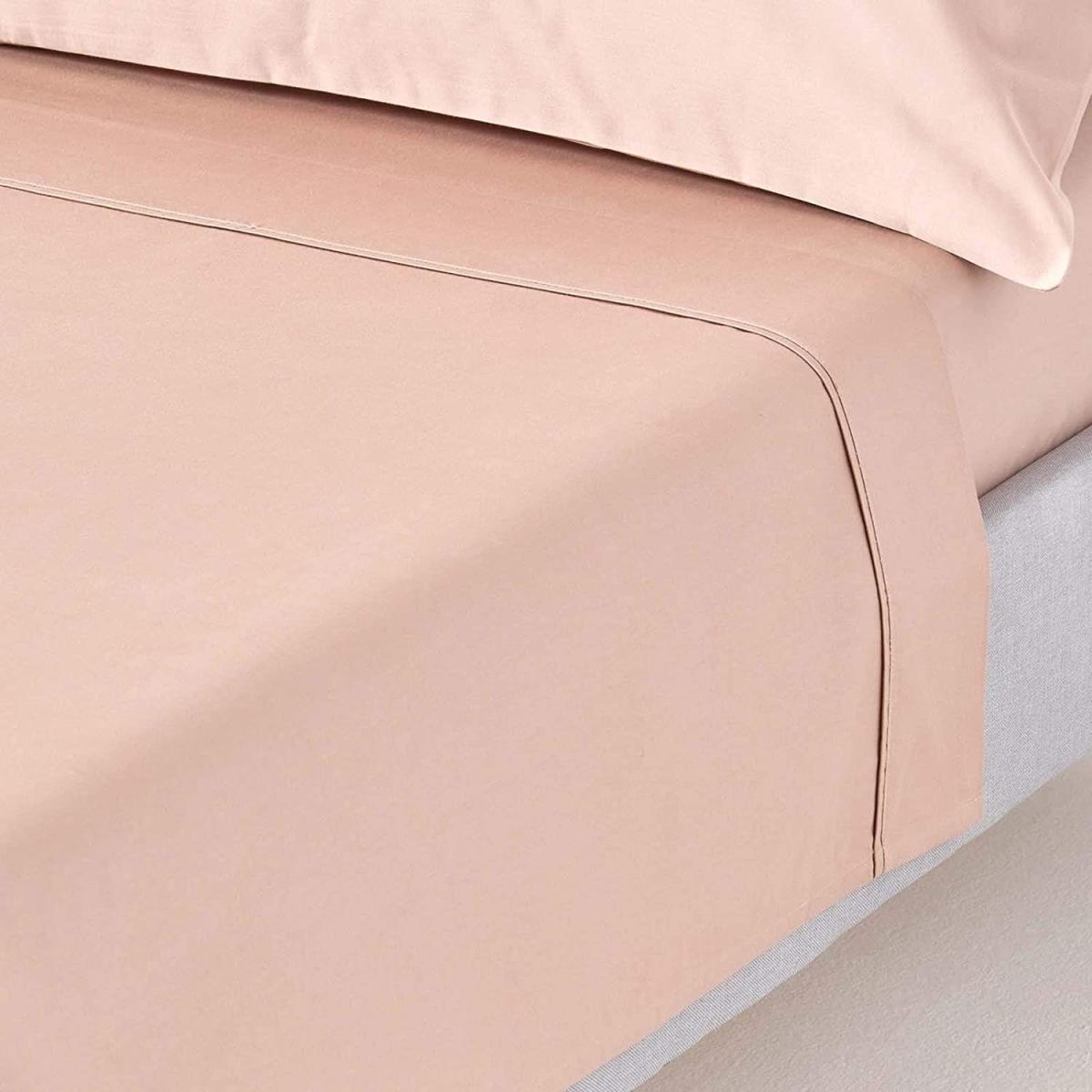1000 Thread Count Egyptian Cotton Flat Sheet Satin Feel - Moonlight Beige / King