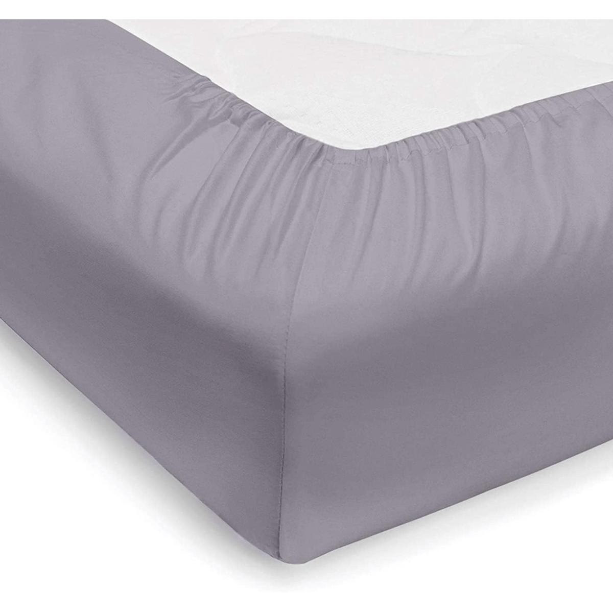 Cotton Fitted 250 Thread Count Fitted Bed Sheets - Grey / King