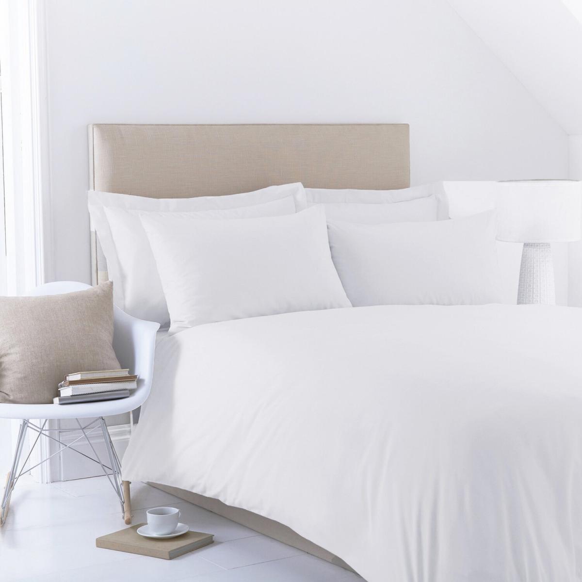 Poetry Plain Dye Single Size Polycotton Fitted Sheet in White - White