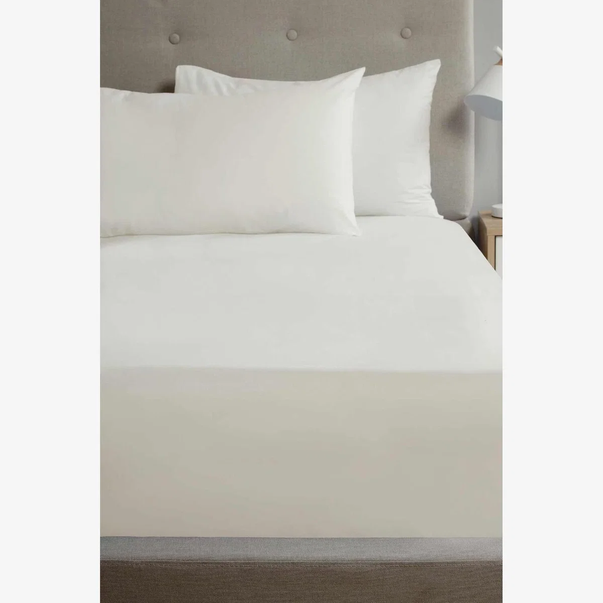 Extra Deep Percale Fitted Sheet 16" - White / Single / Machine wash