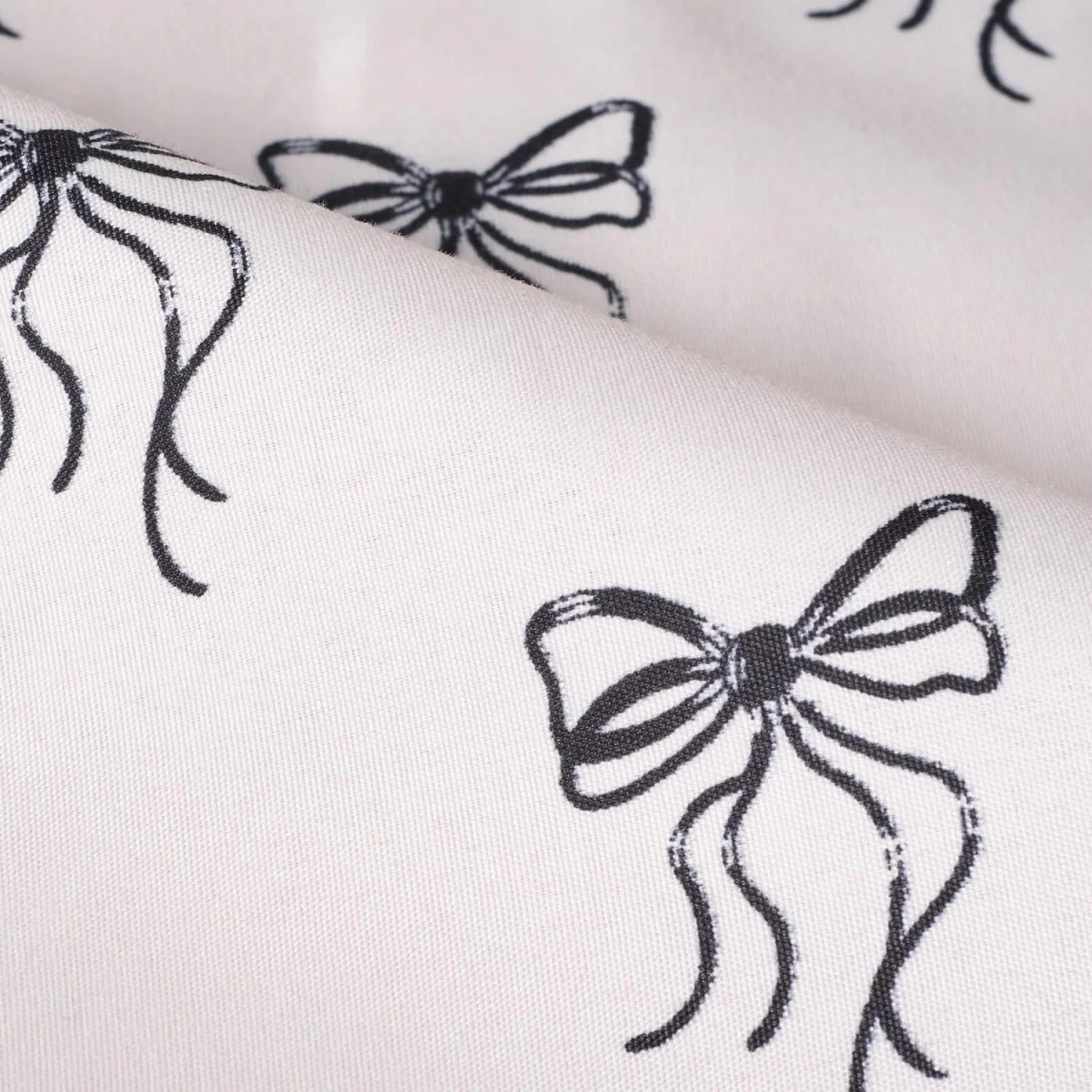 OHS Bow Print Fitted Sheet - Monochrome / King – image 4