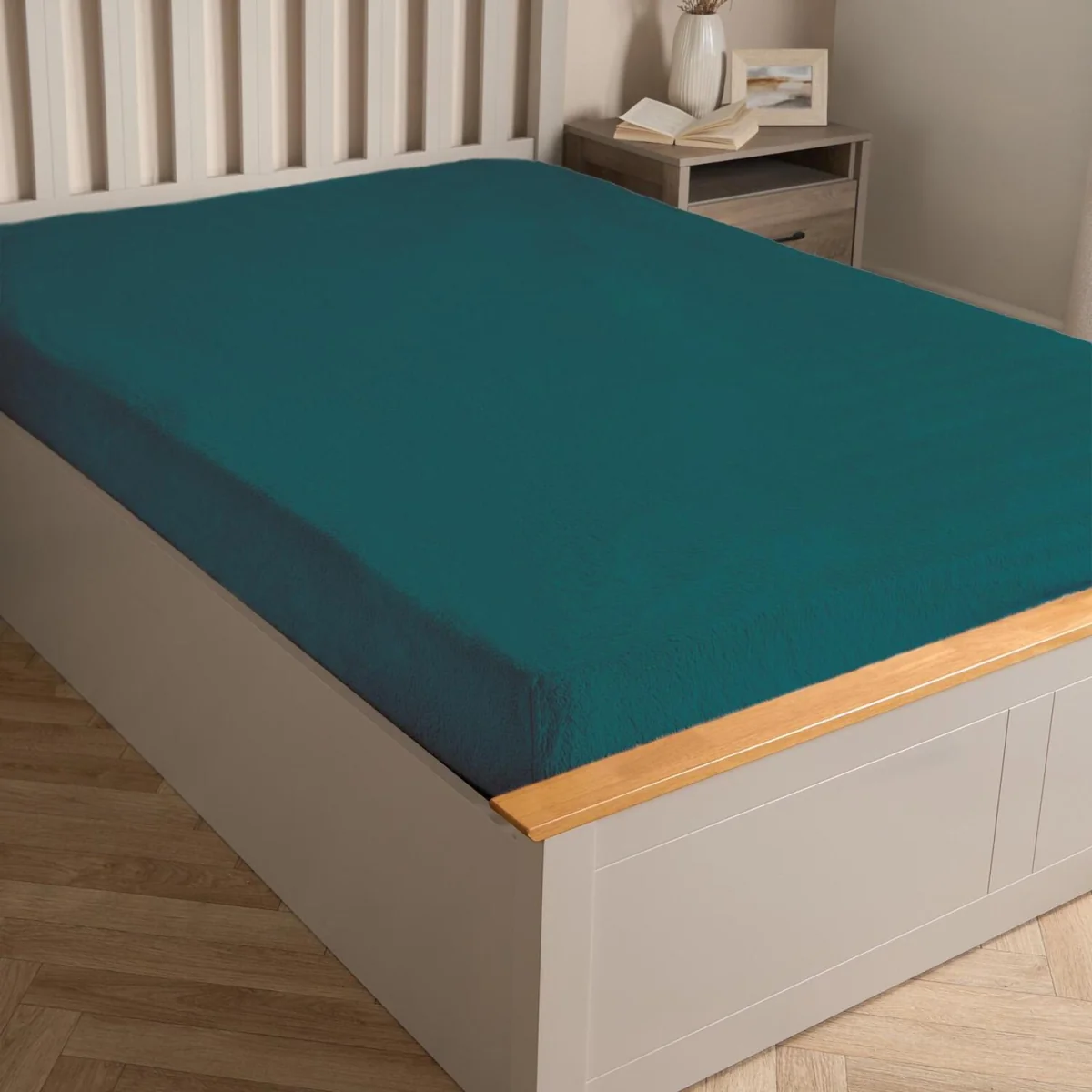 OHS Teddy Fleece Fitted Sheet - Teal / Single – image 4
