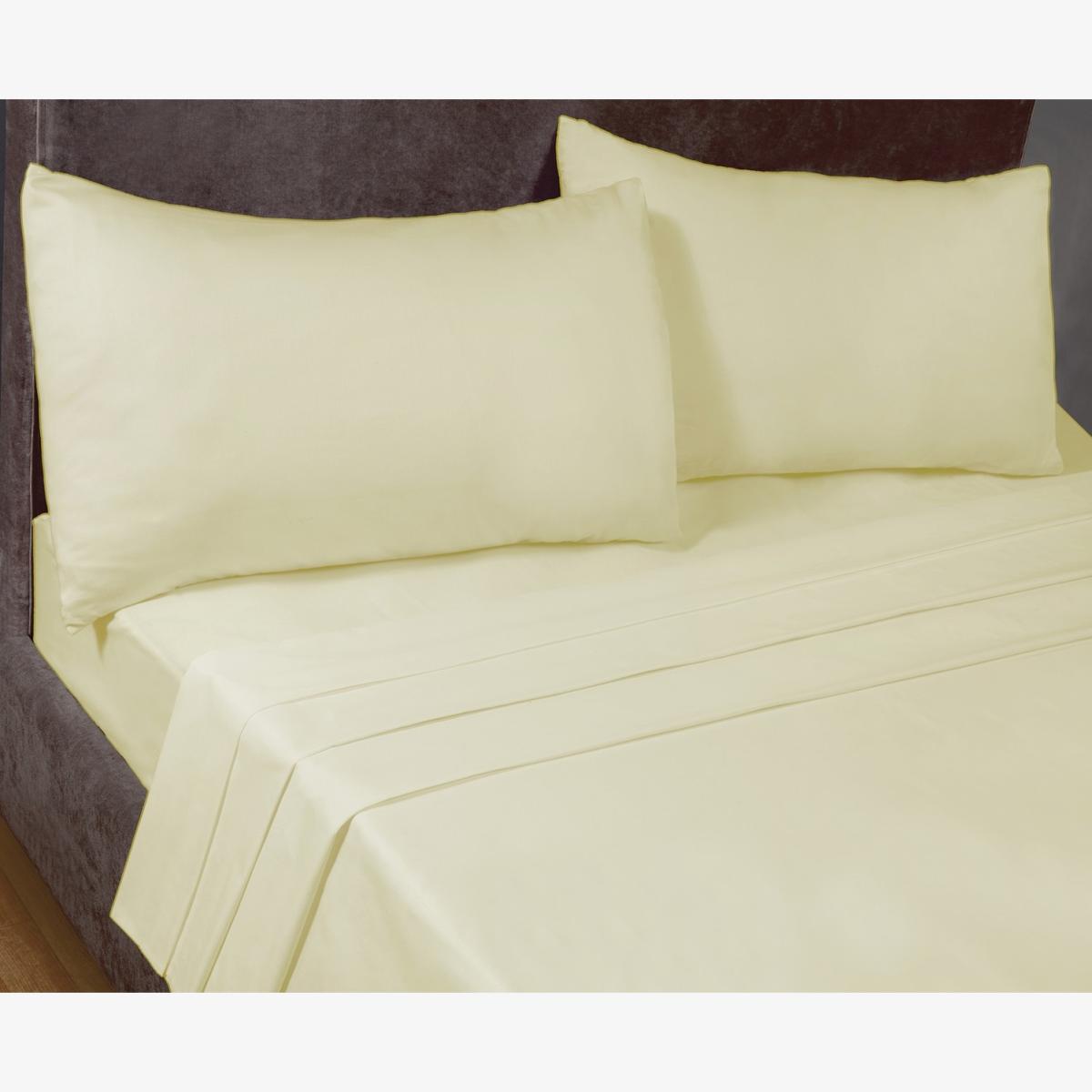 SleepND Percale 180 Thread Count Polycotton Plain Fitted Sheet 2ft6" - Ivory