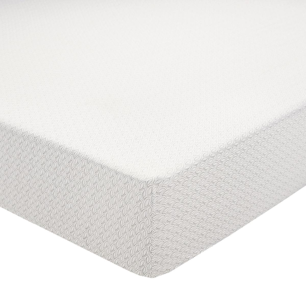 Saffi Abstract Fitted Sheet By Bedeck of Belfast in Silver Grey