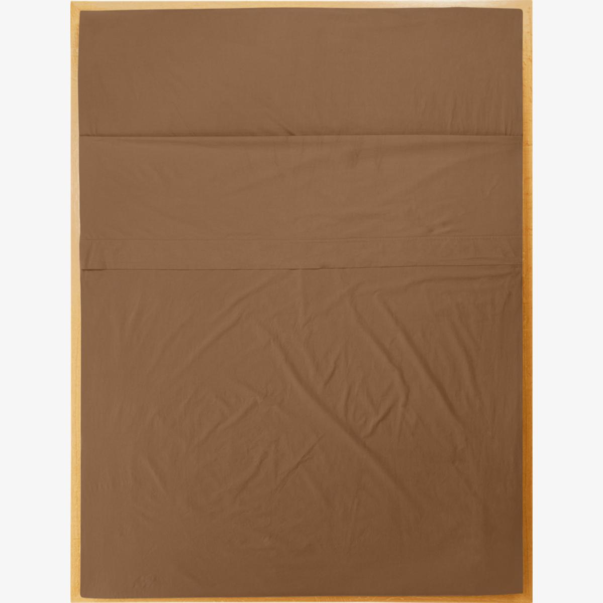 Brown Queen Flat Sheet In Carob Us Queen Sutram – image 1
