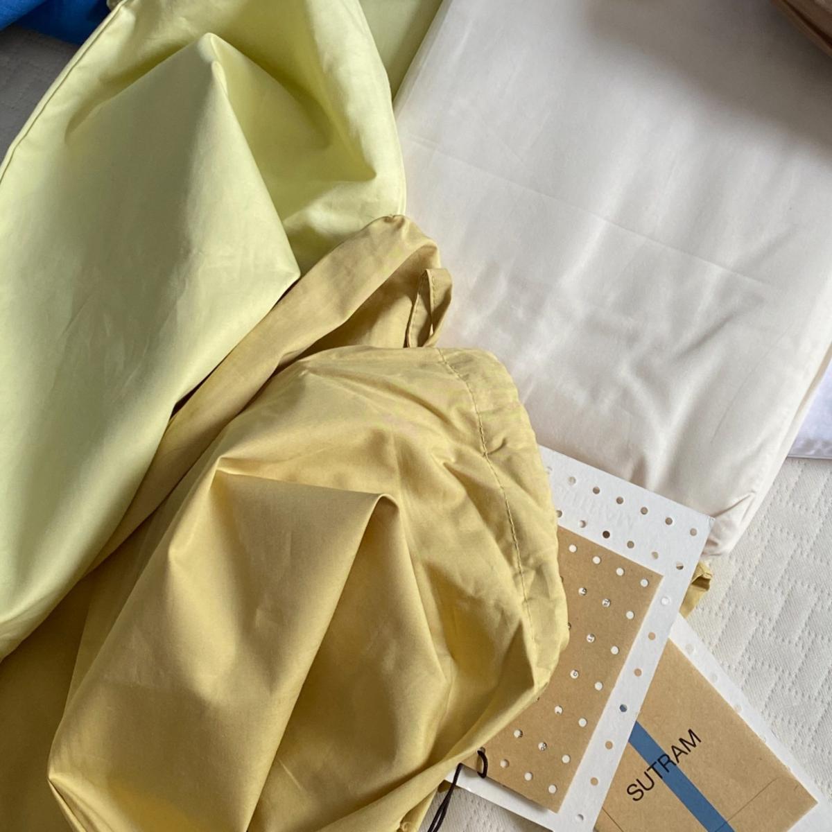Yellow / Orange Queen Fitted Sheet In Sulphur | Us Twin | Sutram – image 5