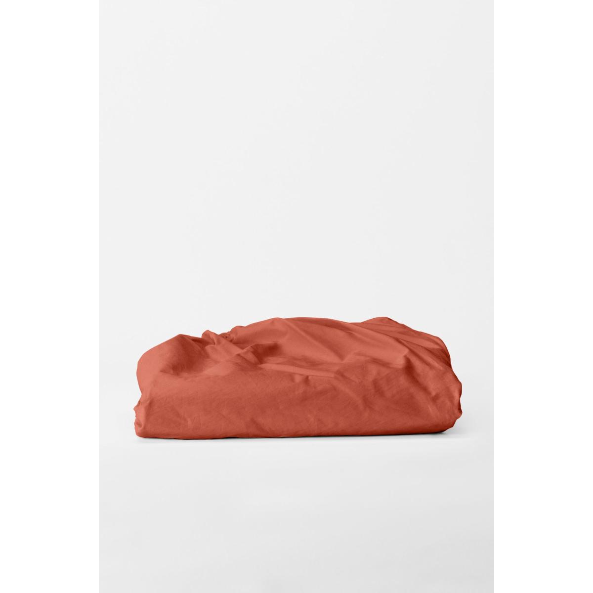Single Fitted Sheet In Ochre Red | Us Twin | Sutram – image 2