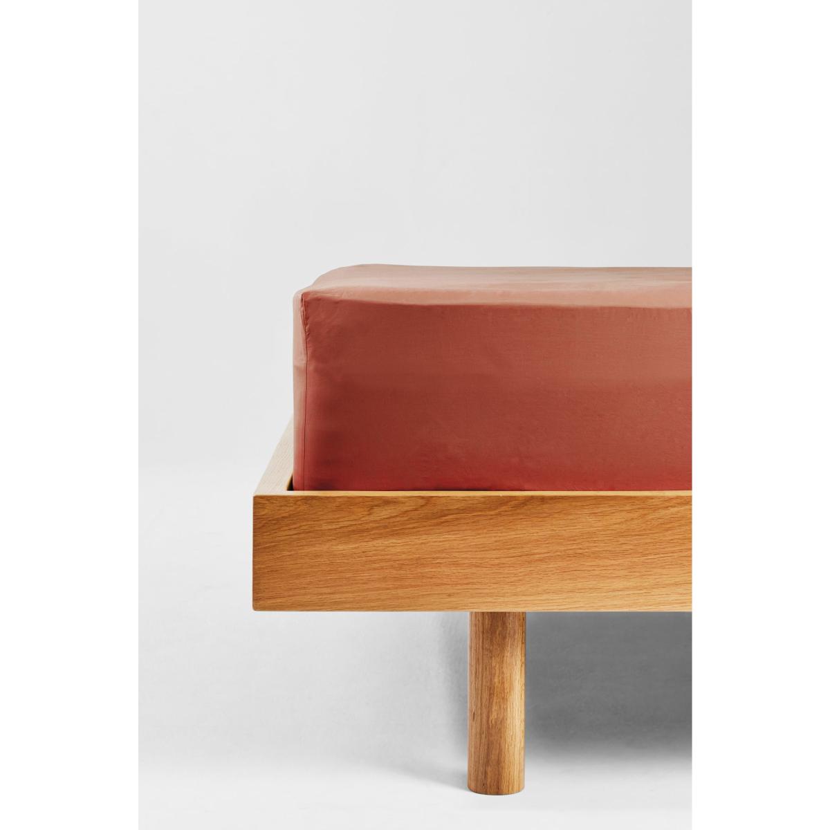 Single Fitted Sheet In Ochre Red | Us Twin | Sutram – image 4