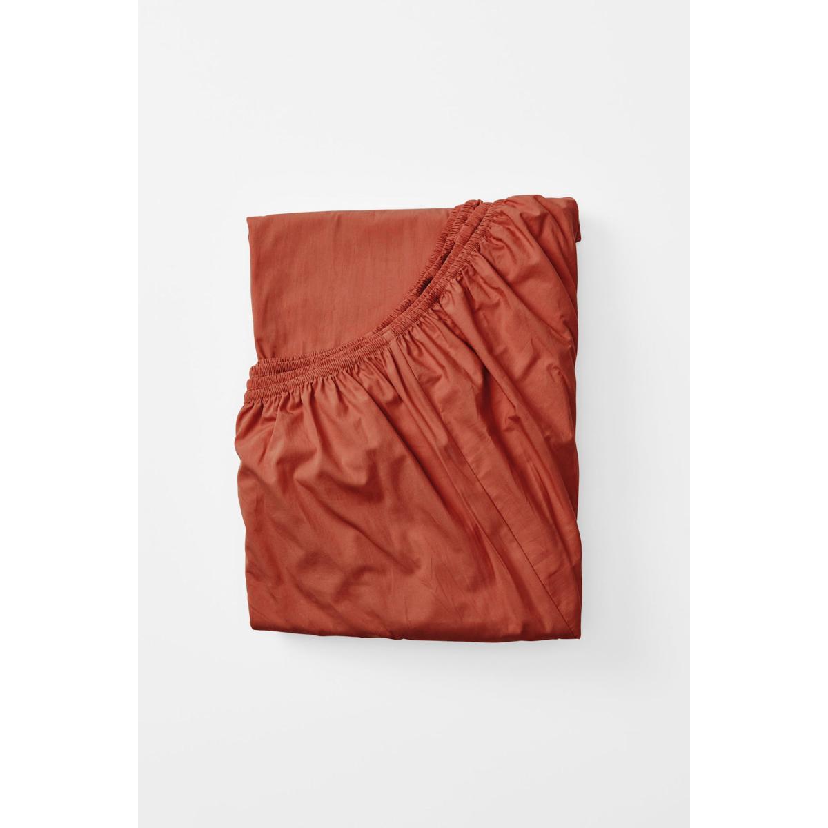Single Fitted Sheet In Ochre Red | Us Twin | Sutram – image 5
