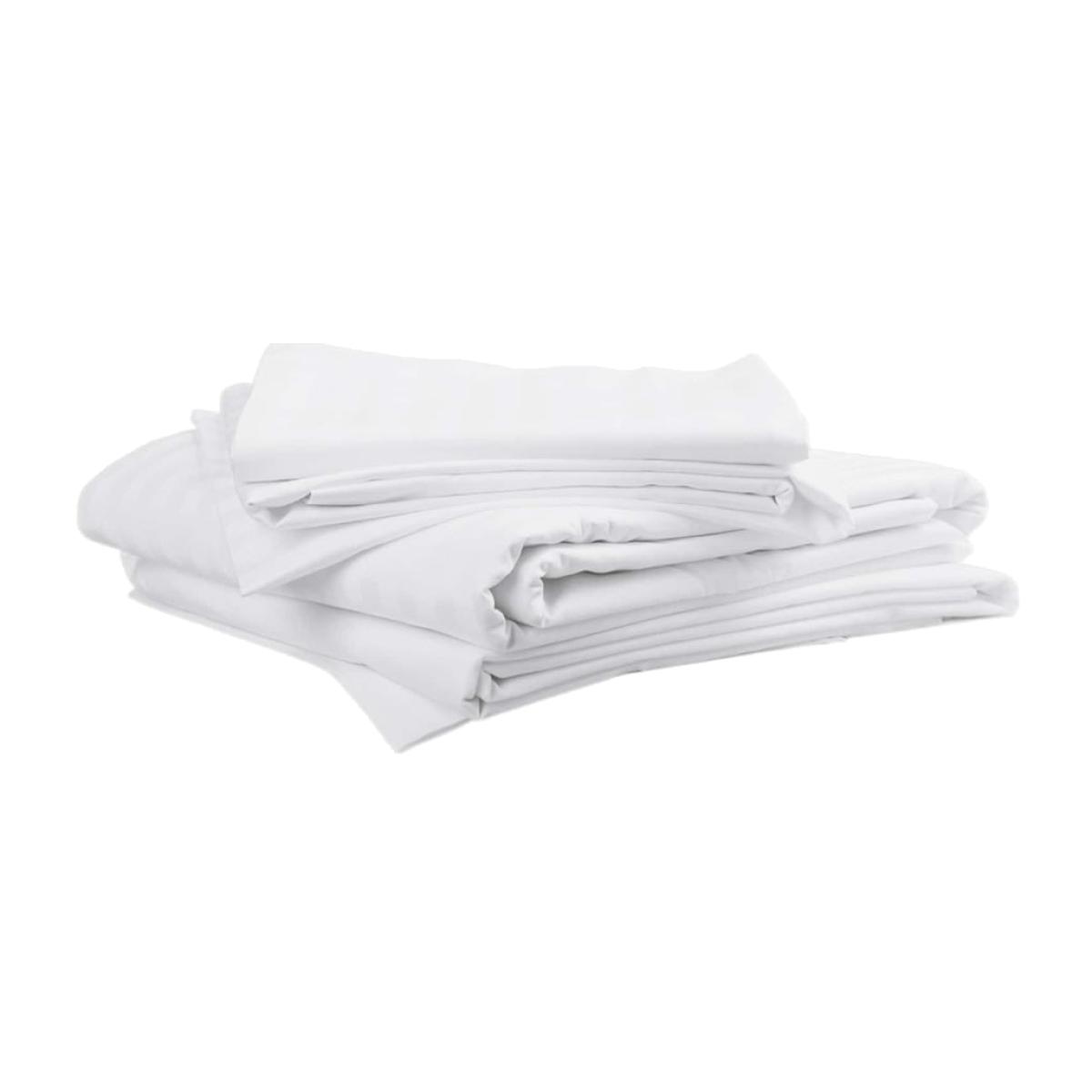 White Satin Stripe 300 Thread Count Bedlinen Set Uk King With Flat Sheet Uk King Tielle Love Luxury by Tradelinens