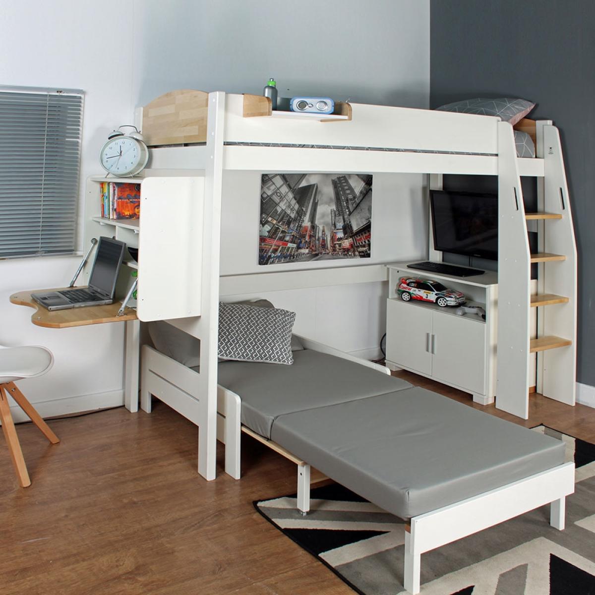Urban Birch High Sleeper 2 Bed in White & Birch – image 2