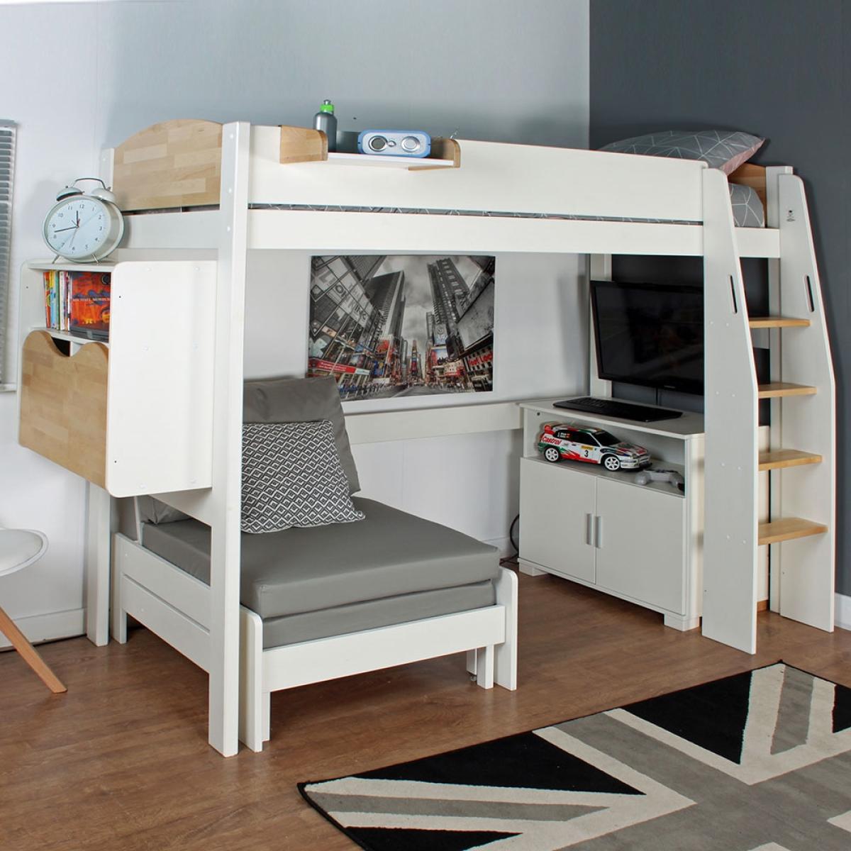 Urban Birch High Sleeper 2 Bed in White & Birch – image 6