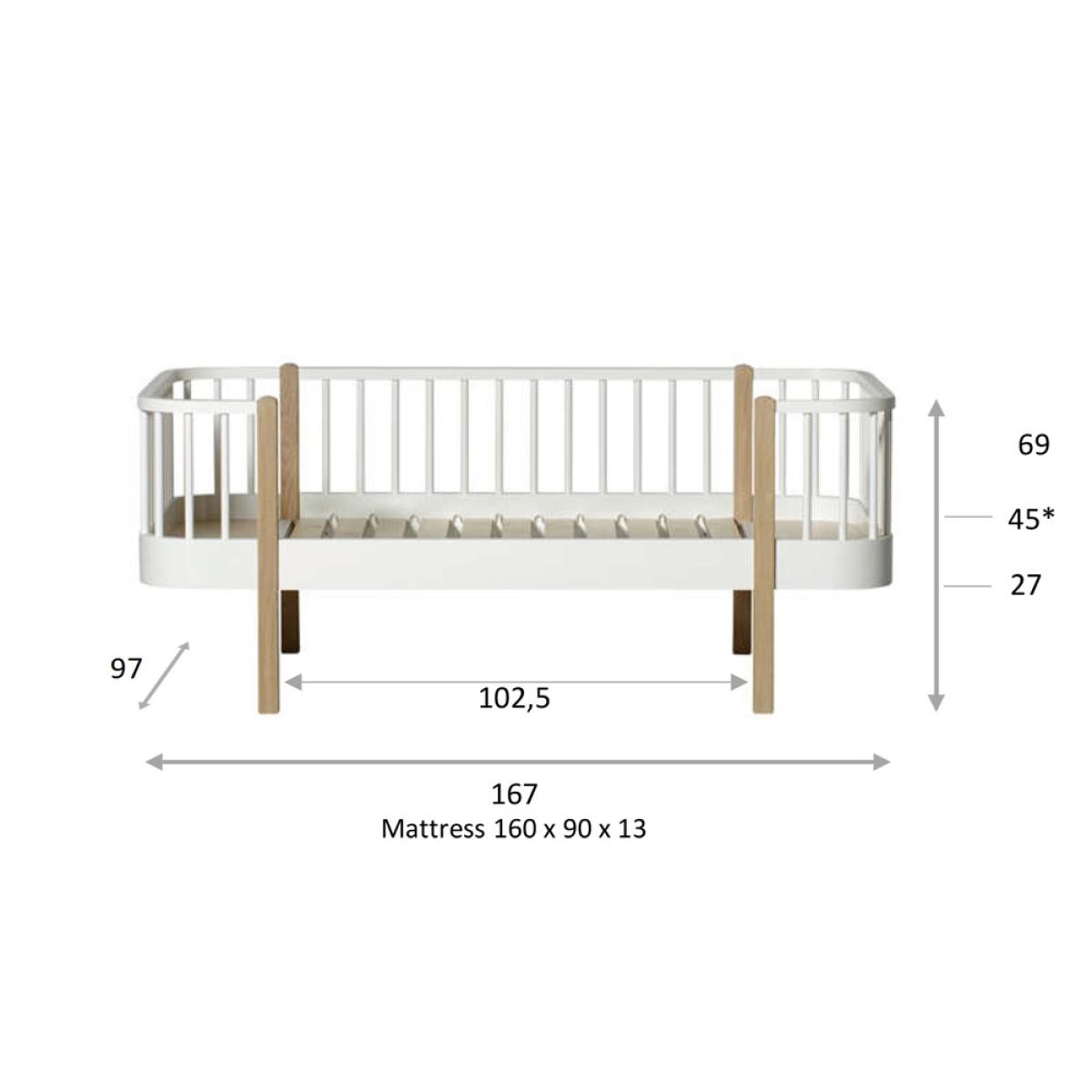 Oliver Furniture Wood Original Junior Day Bed - White & Oak – image 9