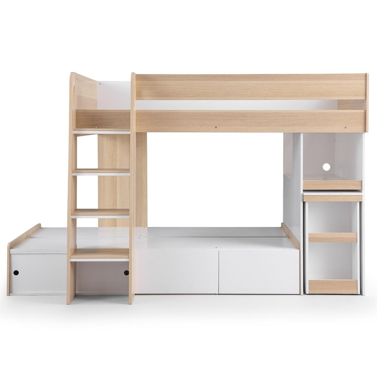 Julian Bowen Eclipse Bunk Bed with Desk - Scandinavian Oak & White – image 11