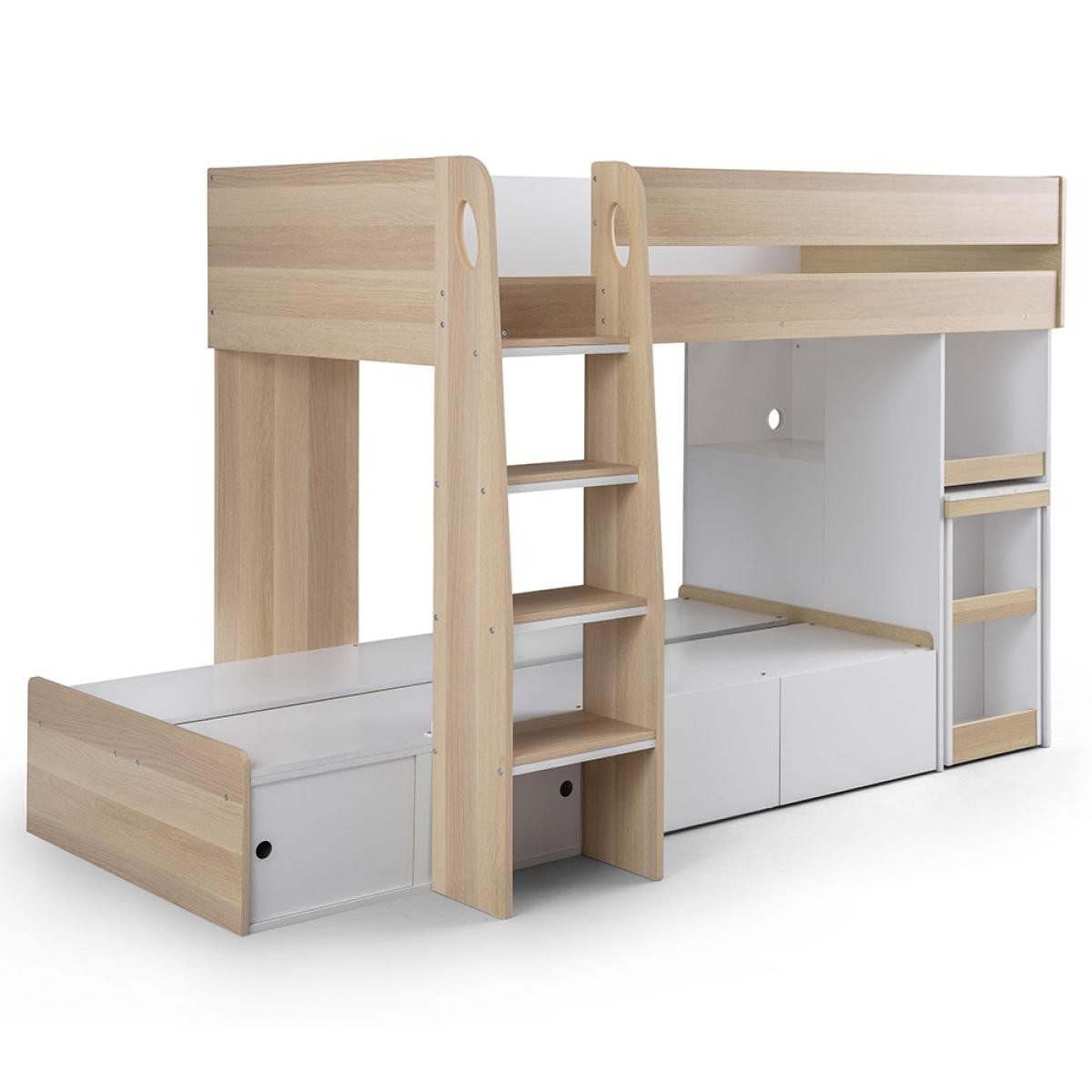 Julian Bowen Eclipse Bunk Bed with Desk - Scandinavian Oak & White – image 5