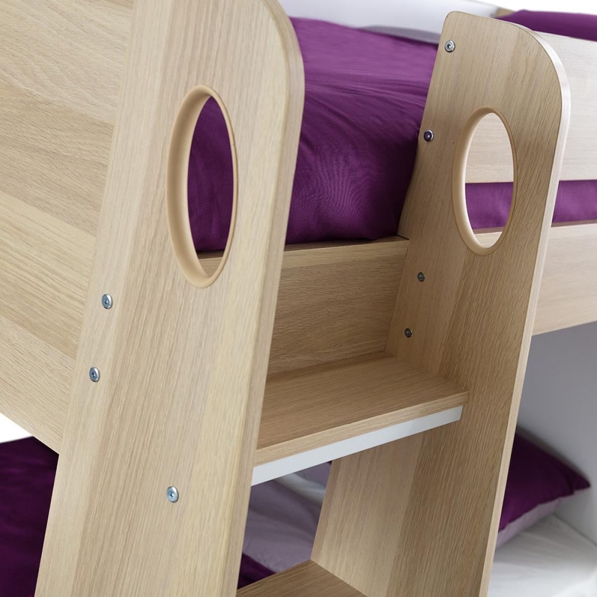 Julian Bowen Eclipse Bunk Bed with Desk - Scandinavian Oak & White – image 7
