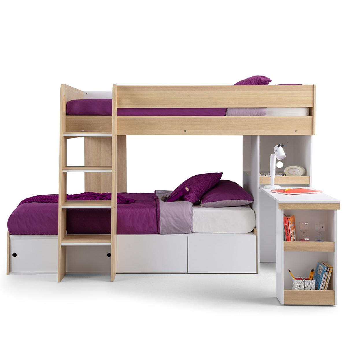 Julian Bowen Eclipse Bunk Bed with Desk - Scandinavian Oak & White – image 10