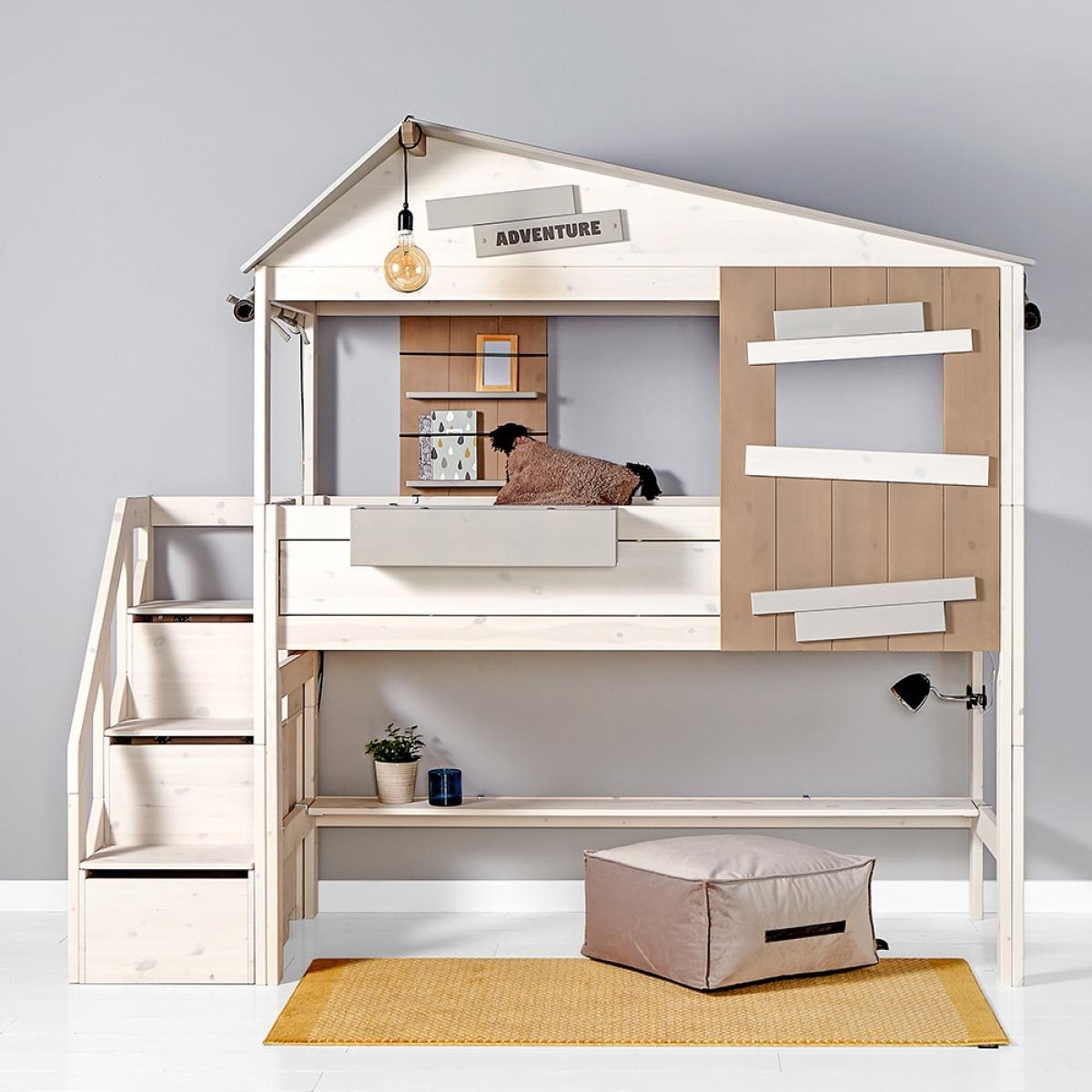 Lifetime The Hideout Mid Sleeper with Steps - Lifetime Whitewash – image 4