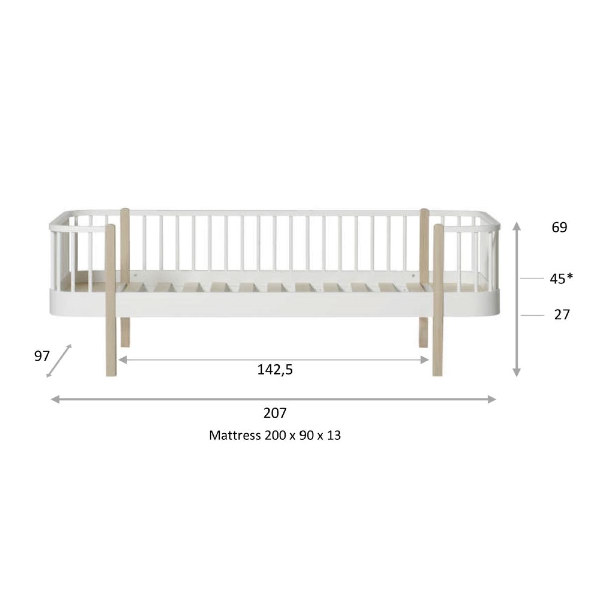 Oliver Furniture Contemporary Wood Original Single Bed in Oak & White – image 6