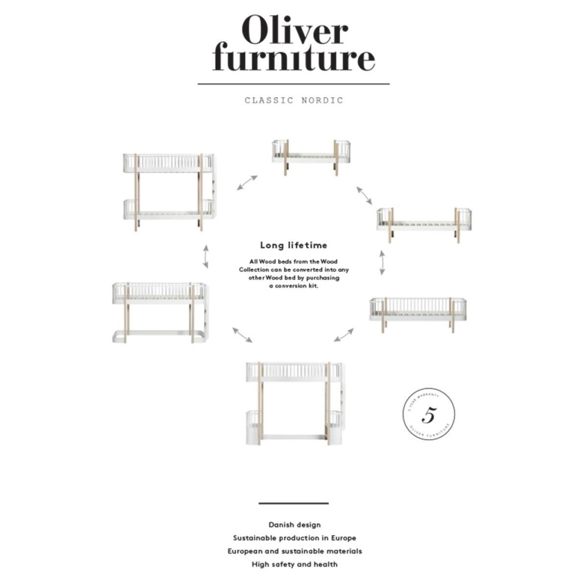 Oliver Furniture Contemporary Wood Original Single Bed in Oak & White – image 7