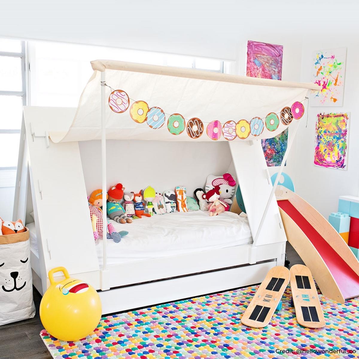 Mathy by Bols Kids Tent Cabin Bed with Trundle Drawer - Mathy Very Light Pink – image 11
