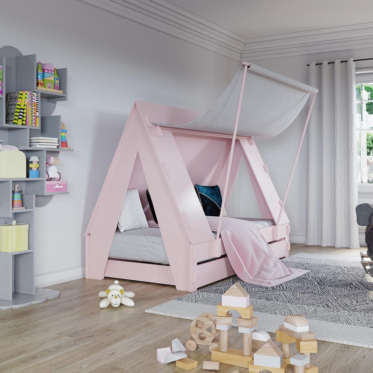 Mathy by Bols Kids Tent Cabin Bed with Trundle Drawer - Mathy Very Light Pink – image 5