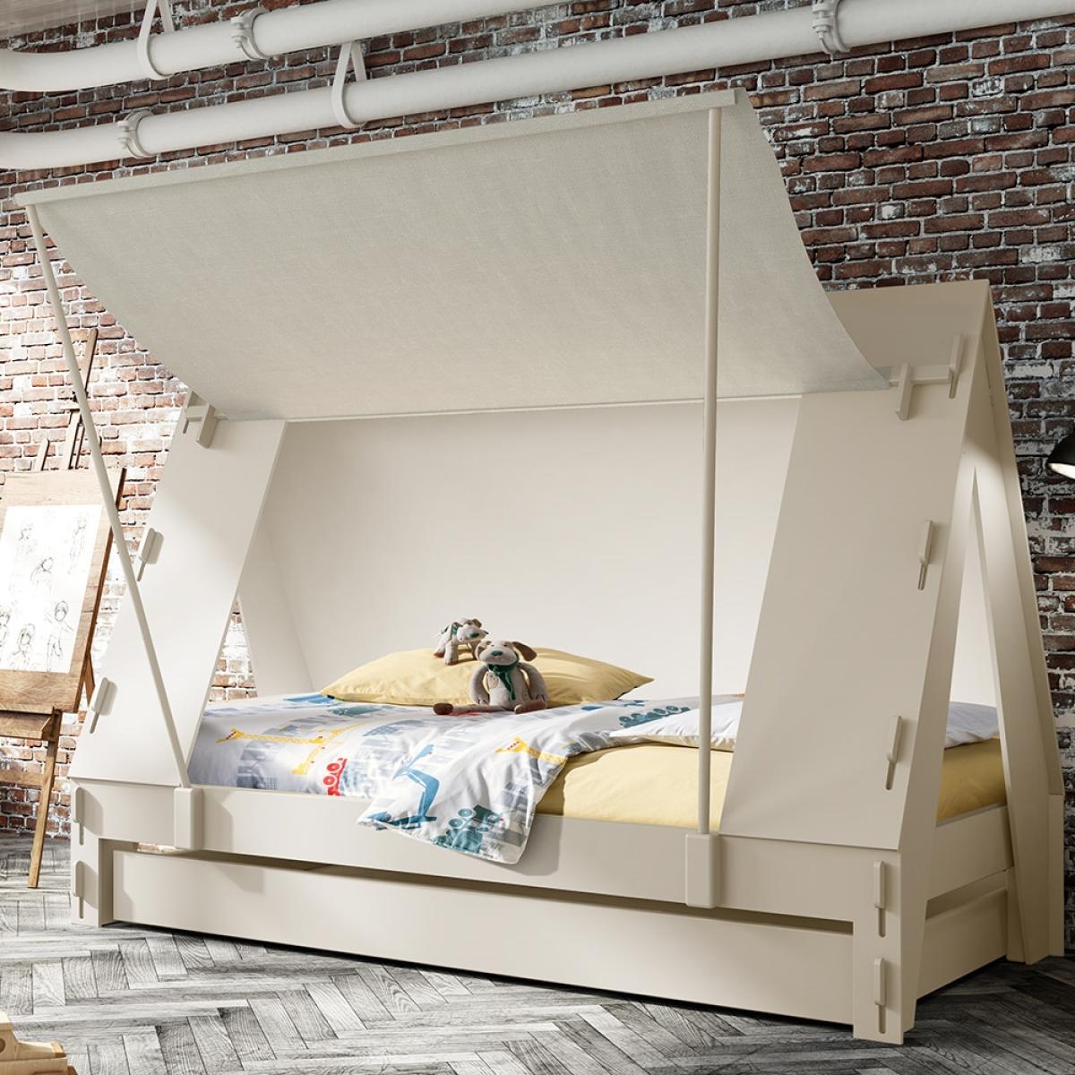 Mathy by Bols Kids Tent Cabin Bed with Trundle Drawer - Mathy Very Light Pink – image 10