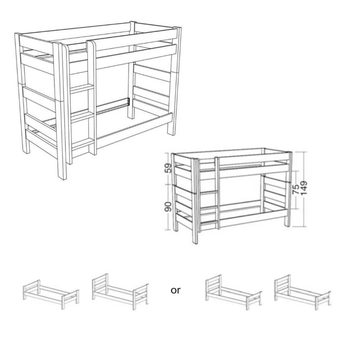 Mathy By Bols 149 Dominique Bunk Bed - Mathy Thunderstorm Grey – image 4