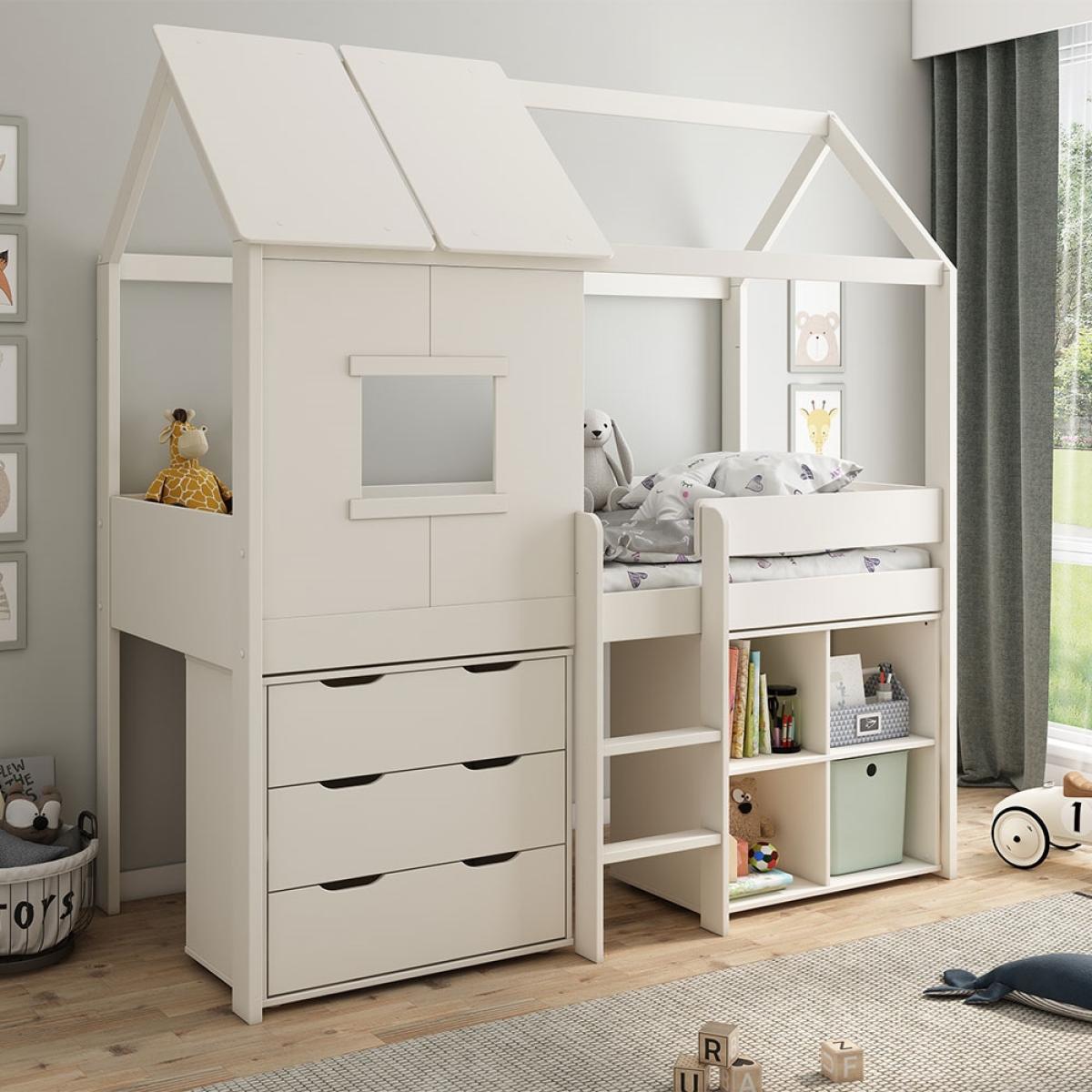 Kids Avenue Midi Playhouse Bed with Storage Cube and Drawers – image 1