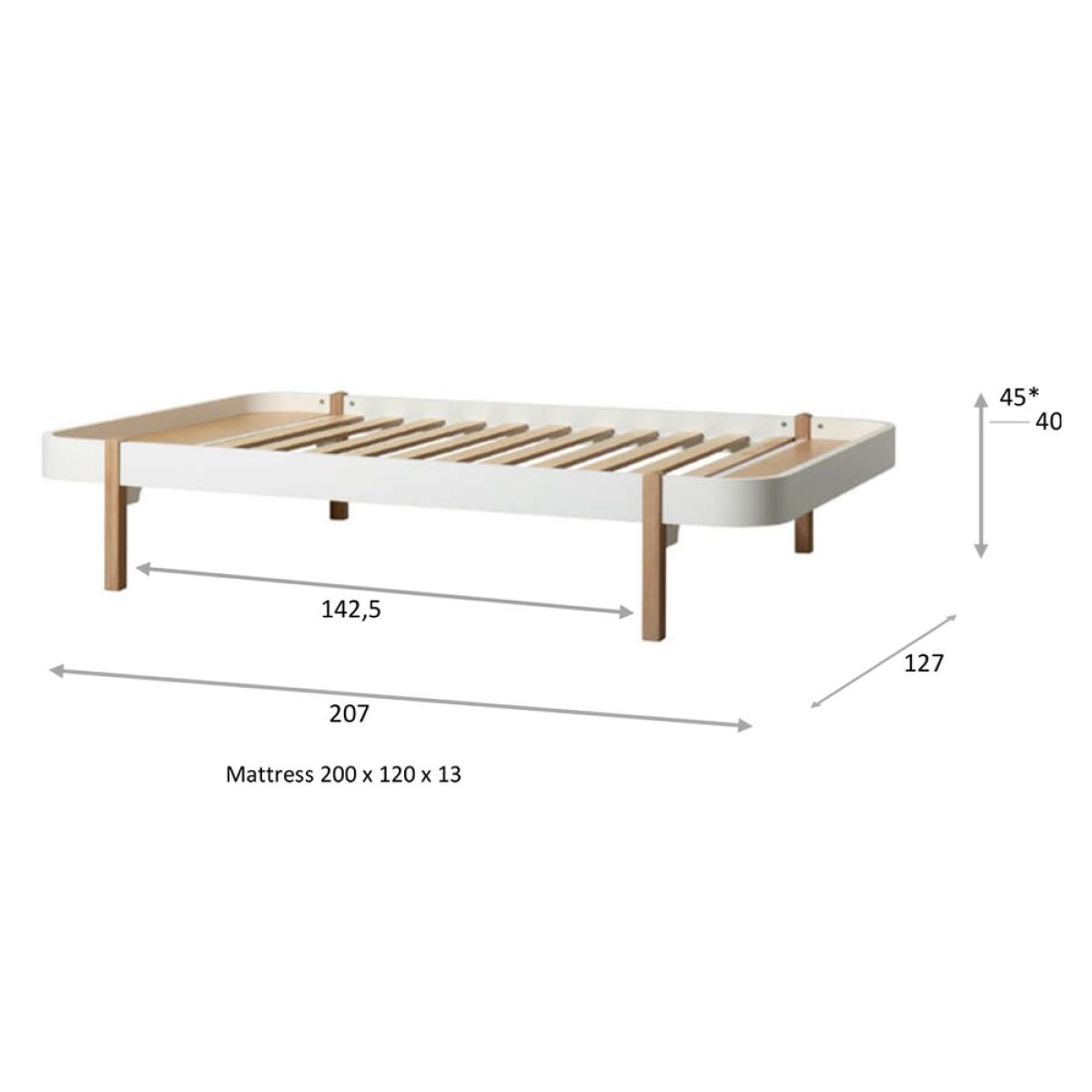 Oliver Furniture Wood Small Double Lounger Bed - White & Oak – image 8