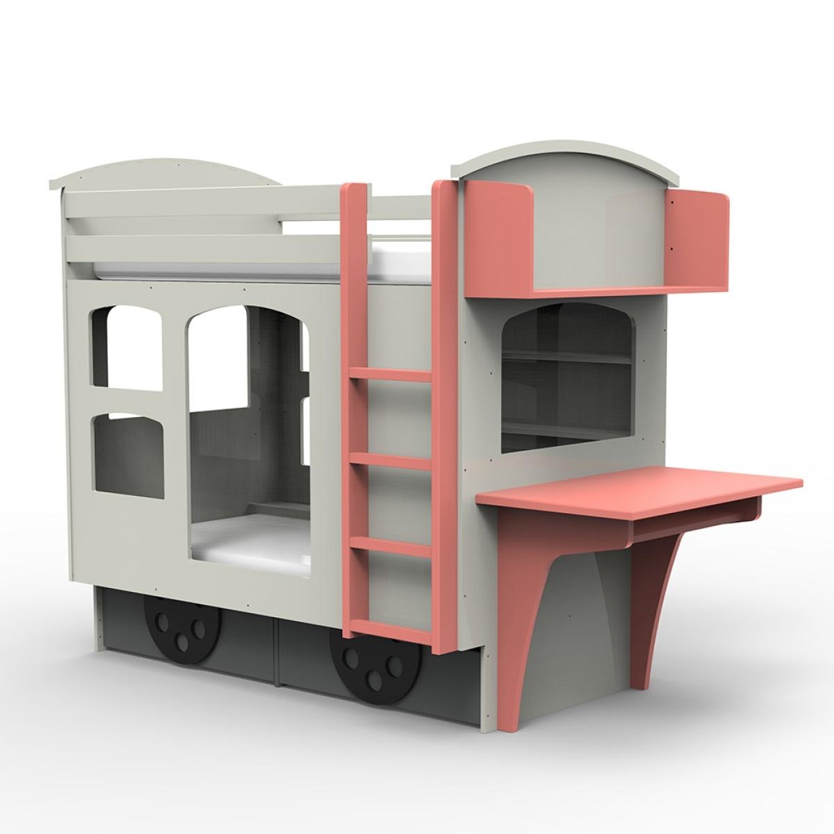 Mathy by Bols Wagon Bunk Bed with Drawers - Mathy Very Light Pink – image 9