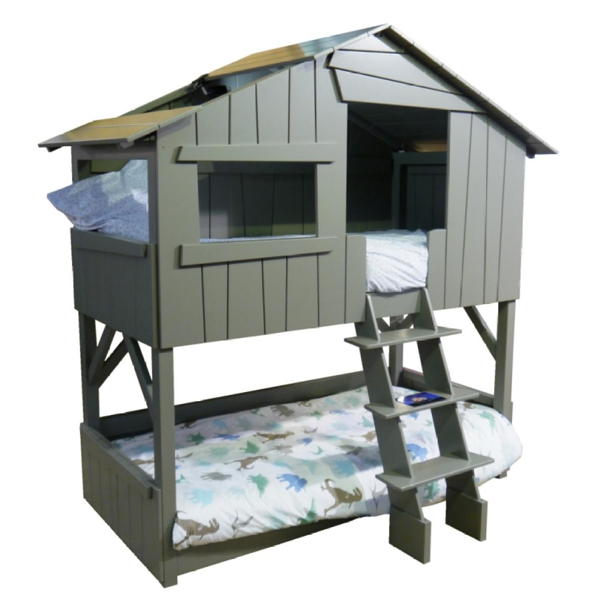 Mathy by Bols Treehouse Bunk Bed in Artichoke - Mathy Cement Grey – image 2
