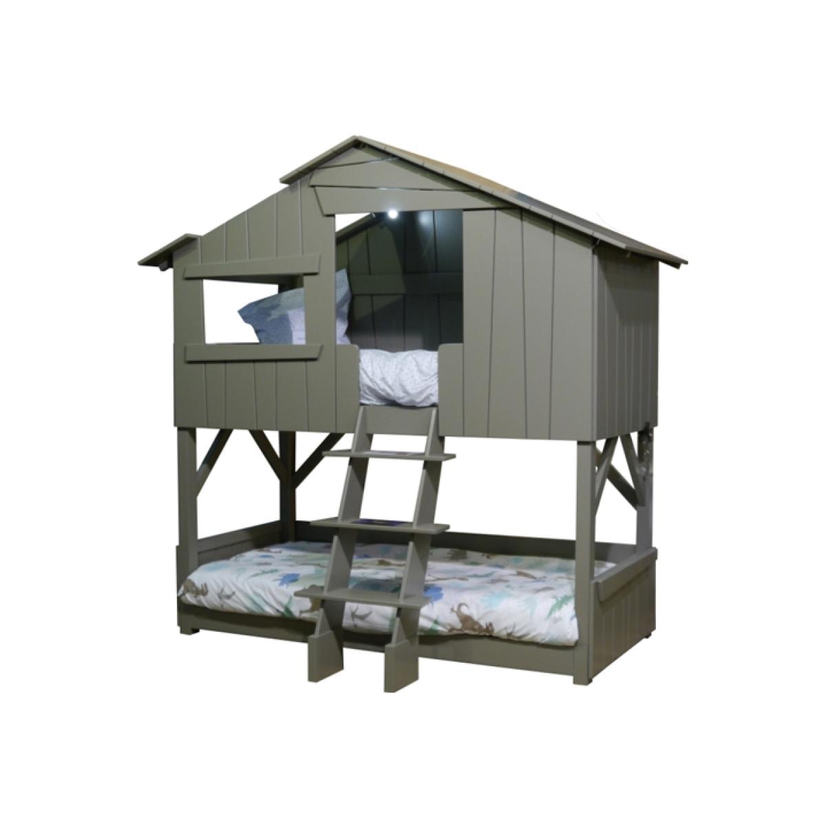 Mathy by Bols Treehouse Bunk Bed in Artichoke - Mathy Cement Grey – image 1