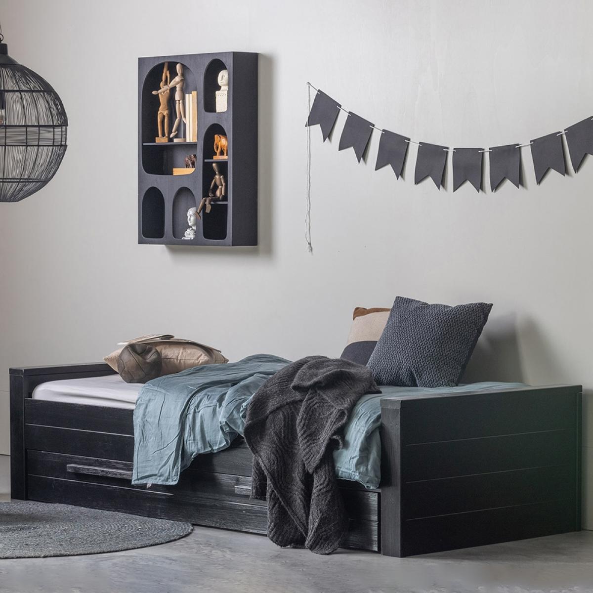 Dennis Kids Single Bed with Optional Trundle Drawer by Woood - Concrete Grey – image 2