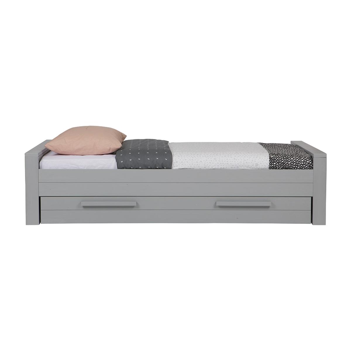 Dennis Kids Single Bed with Optional Trundle Drawer by Woood - Concrete Grey – image 1