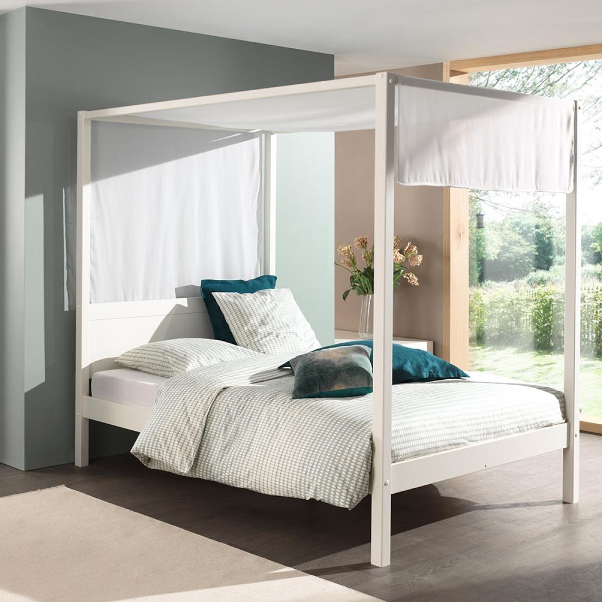 Pino White Four Poster Double Bed – image 4