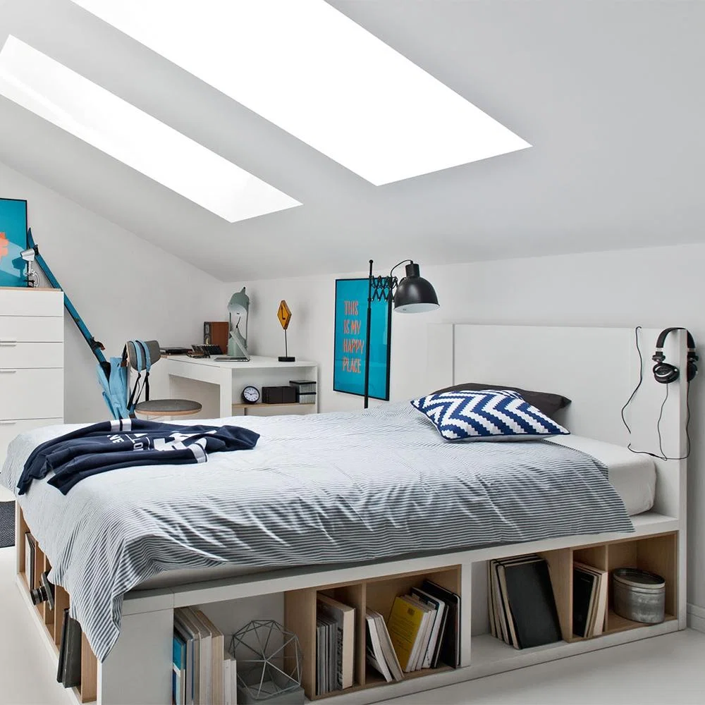Vox 4 You Bed with Storage Shelves in White - King – image 1