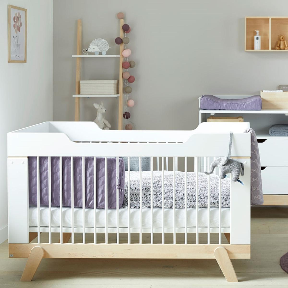 Lifetime Baby Cot Bed in White & Birch – image 1