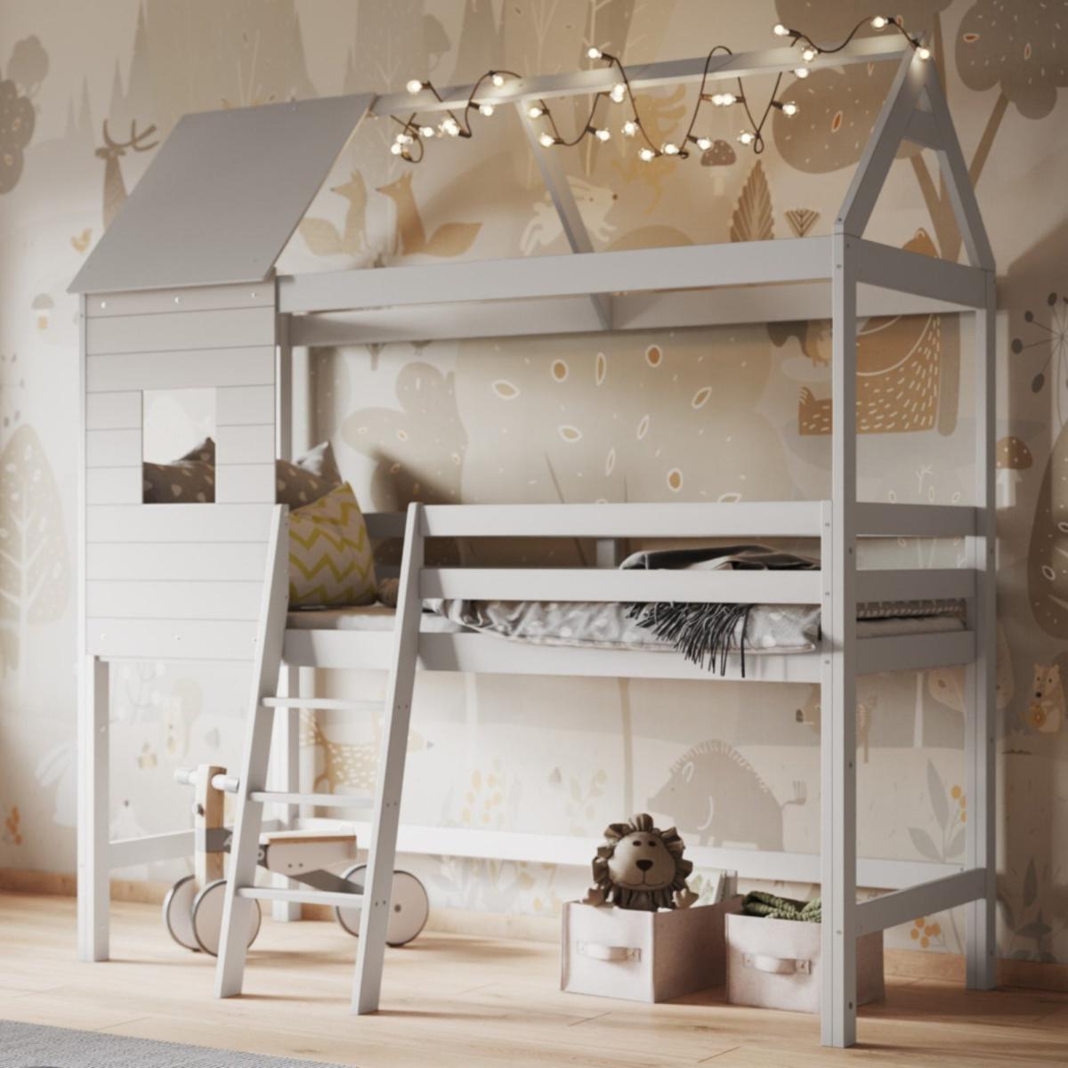 Hideaway Treehouse Midsleeper Bed Frame White – image 1