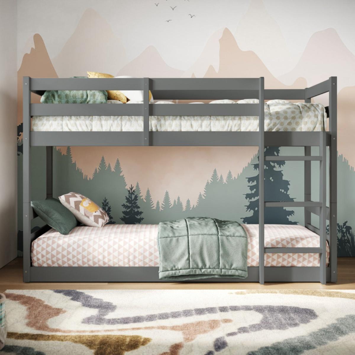 Shasha Low Shorty Bunk Bed Frame Grey – image 2