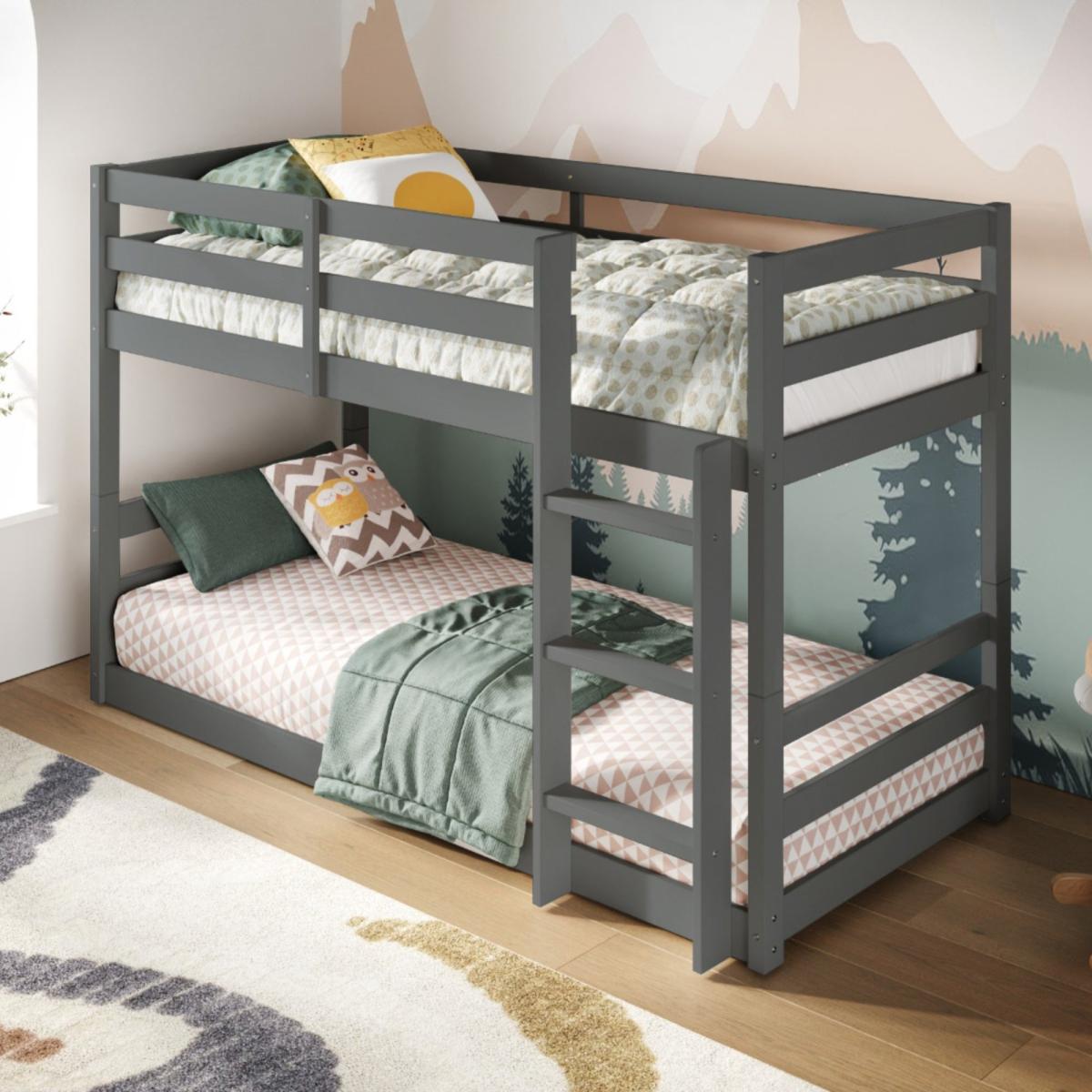 Shasha Low Shorty Bunk Bed Frame Grey – image 3