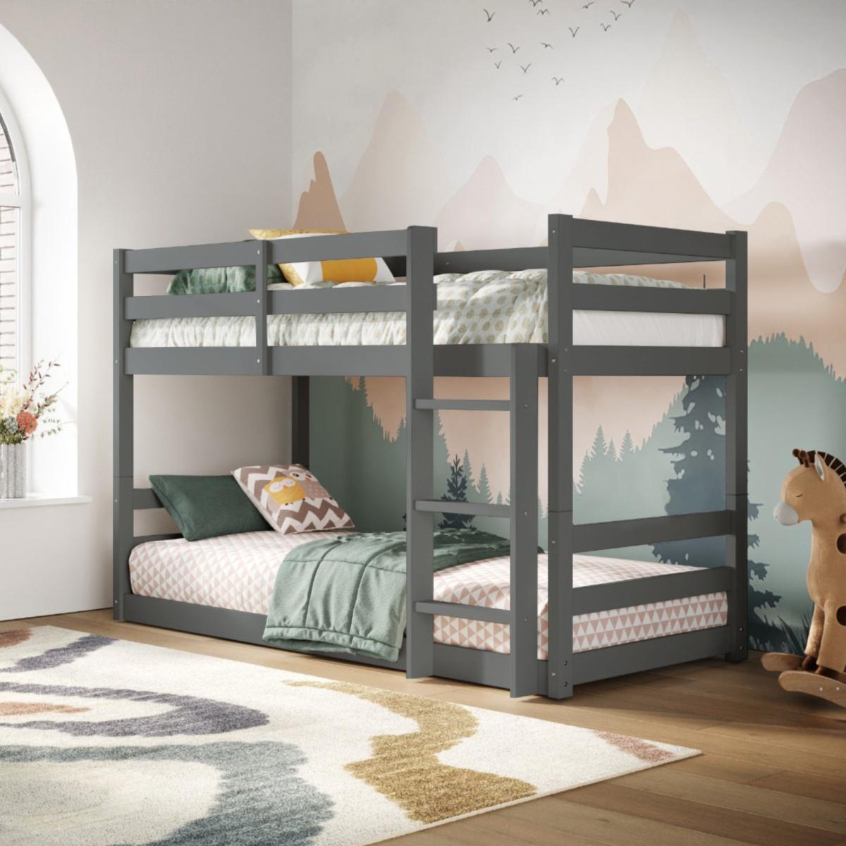 Shasha Low Shorty Bunk Bed Frame Grey – image 1