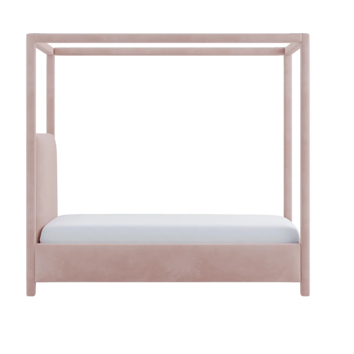 Pink Velvet Single Four Poster Bed Frame - Tiana – image 4